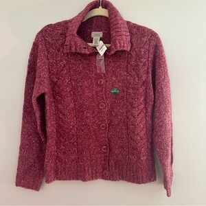 NWT L.L.Bean Magenta Cardigan